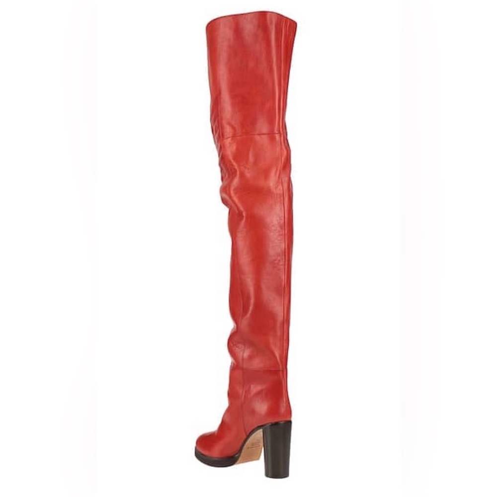 Isabel Marant Red Over the Knee Boots - Picture 8 of 9